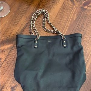 Gucci black leather shoulder bag with dust bag